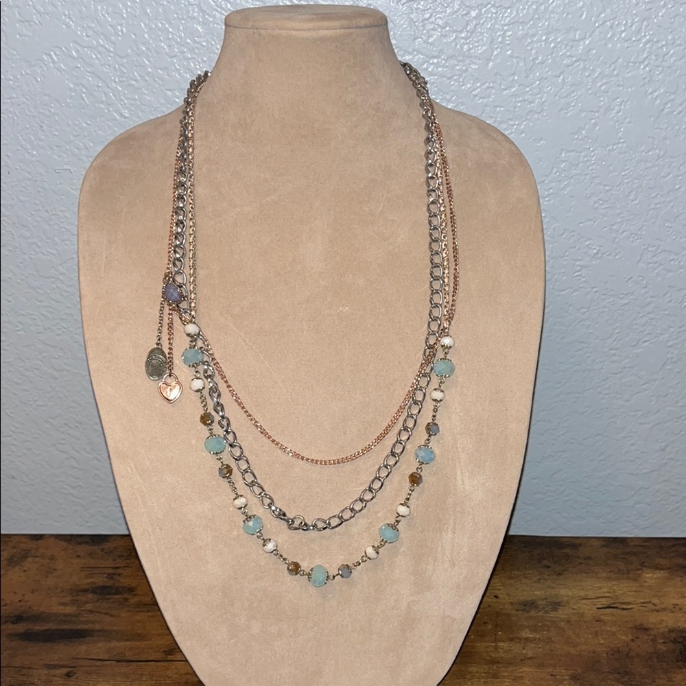 Juicy Couture  Multi-Layered Necklace with Blue and Silver colored  Accents